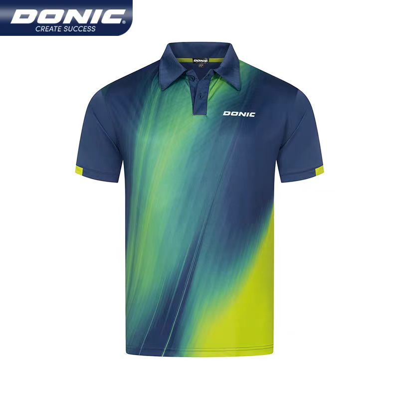Table Tennis Zhang Jike - DONIC Tischtennisshirt, Rundhalsausschnitt, kurze Ärmel, Tischtenniskleidung,