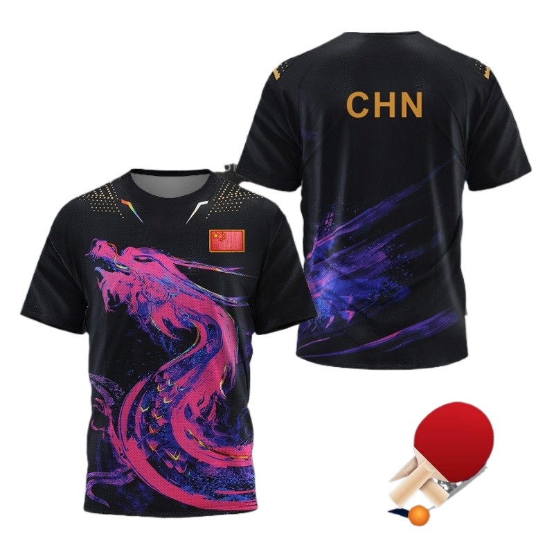 Table Tennis Zhang Jike - CHN China National Dragon Tischtennis-T-Shirt, für